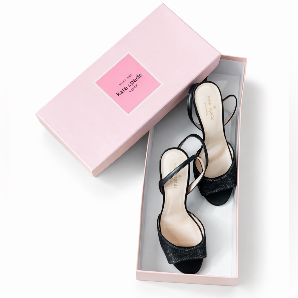 Kate Spade Sparkling Black Strappy Heels